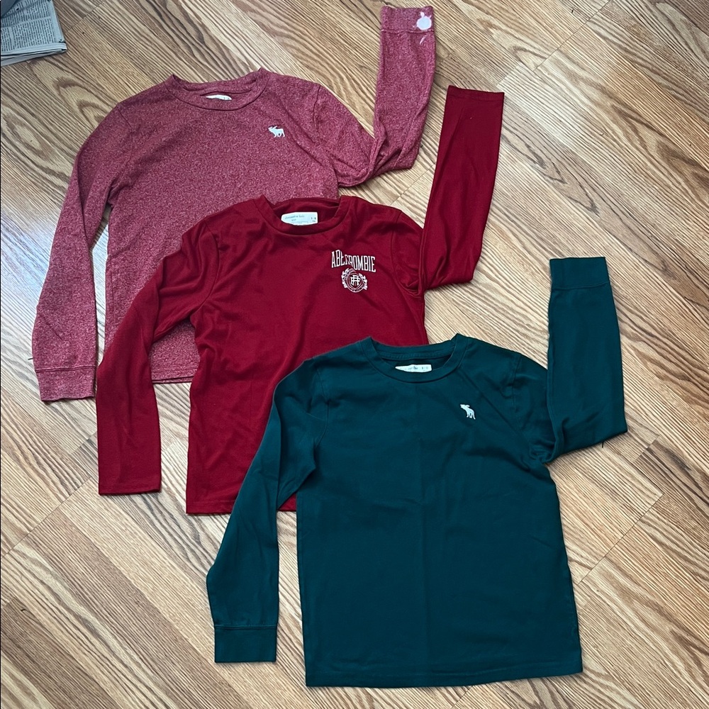 Abercrombie Kids Long Sleeve Tees - Red and Green